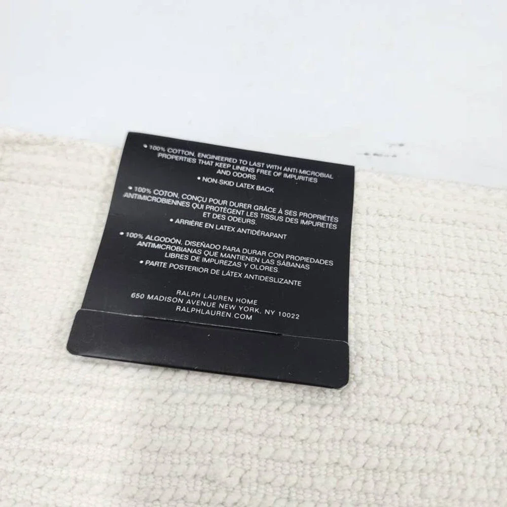 Lauren Ralph Sanders Lauren Bath Rug Antimicrobial Cotton 17 x 24 Linen